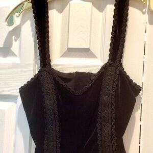 Vintage cocktail black velvet bustier